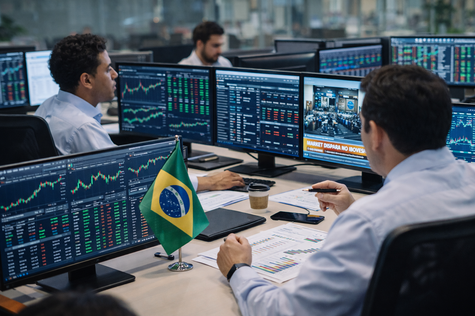 Brazil stocks hover near record highs as commodities, banks drive gains